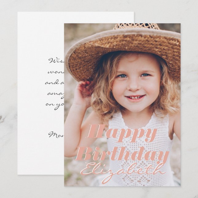 Carte Photo simple moderne Accueil d'anniversaire (Devant / Derrière)