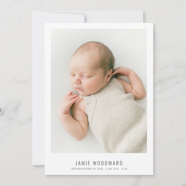 Carte Photo simple moderne de fille bébé (Devant)