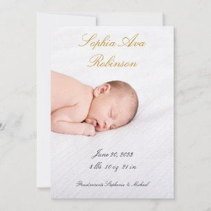 Carte photo simple personnalisé pour bébé