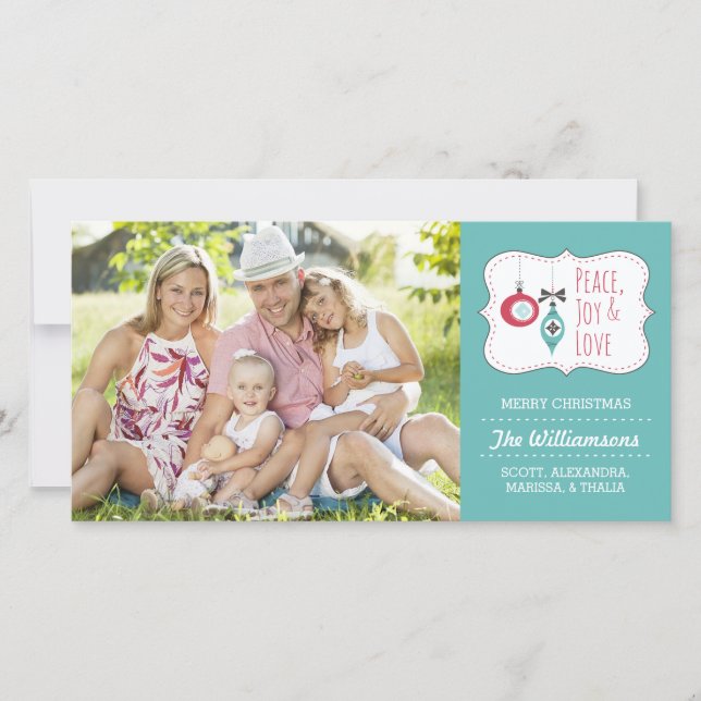 Carte photo Simply Peace, Joy, and Love Christmas (Devant)