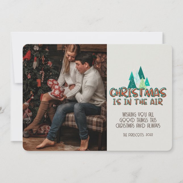 Carte Photo Super Rétro Noël est dans l'air (Devant)