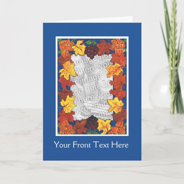 Carte photo Thanksgiving personnalisable - Foliage (Devant)