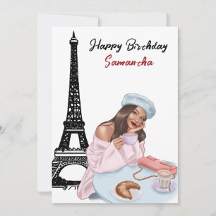 Carte Photo Tour Eiffel Chic, Ballons Paris Anniversaire
