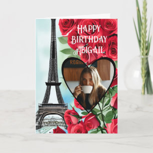 Carte Photo Tour Eiffel Roses Rouges Personnalisées Anni