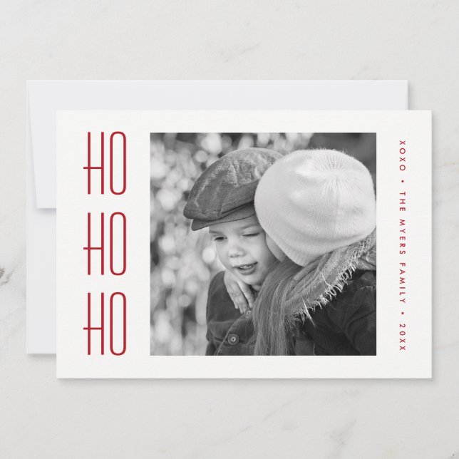 CARTE PHOTO VACANCES | Simple Noël rouge minimal (Devant)