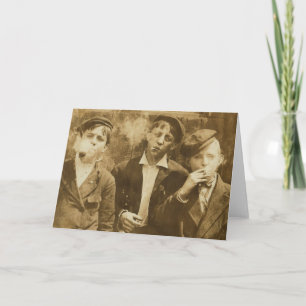 Carte Photo vintage des nouveaux venus fumant des cigare