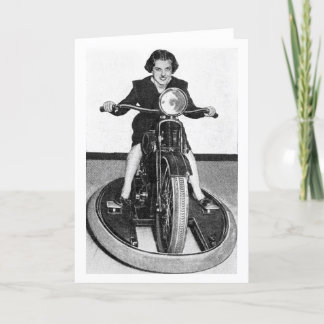 Carte Photo vintage - Girl on Cycle