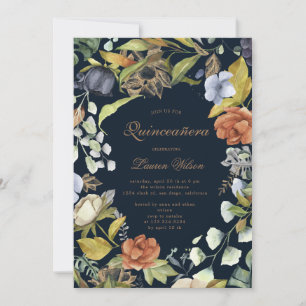carte photo zephyr bleu à fleurs quinceanera