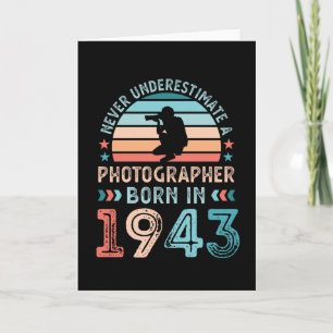 Carte Photographe né 1943 80e anniversaire Cadeau