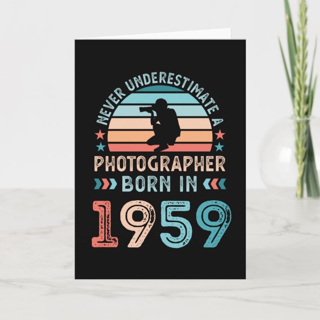 Carte Photographe né 1959 70e anniversaire Cadeau (Devant)