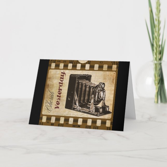 Carte Photographie caméra vintage film nostalgie (Devant)