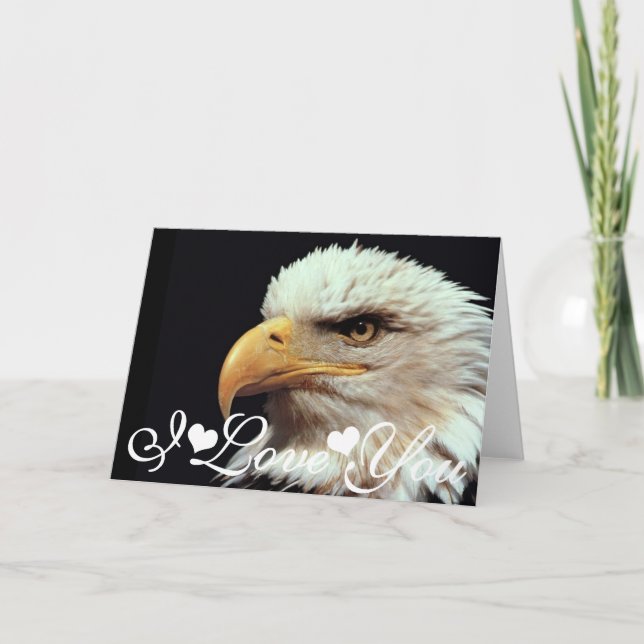 Carte Photographie d'aigle royal Image Je t'aime (Devant)