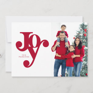 Carte Photographie de Joy avec lettrage à la main, typog