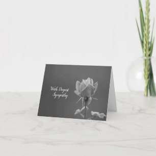 Carte Photographie de rose grise, noire et blanche en si