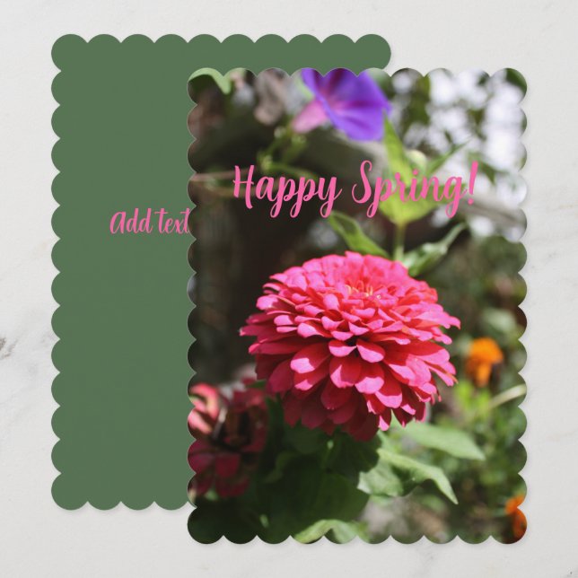 Carte Photographie des fleurs de printemps joyeuses (Devant / Derrière)