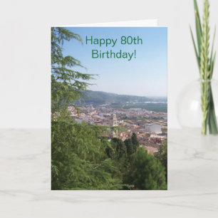 Carte Photographie du paysage Personnalisé 80e anniversa