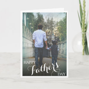 Carte Photographie élégante Fête des pères heureuse