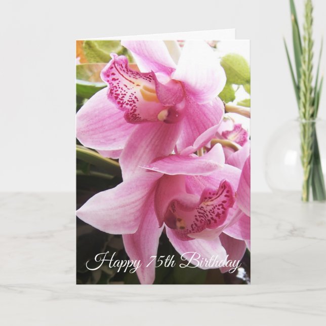 Carte Photographie florale Personnalisée 75e anniversair (Devant)