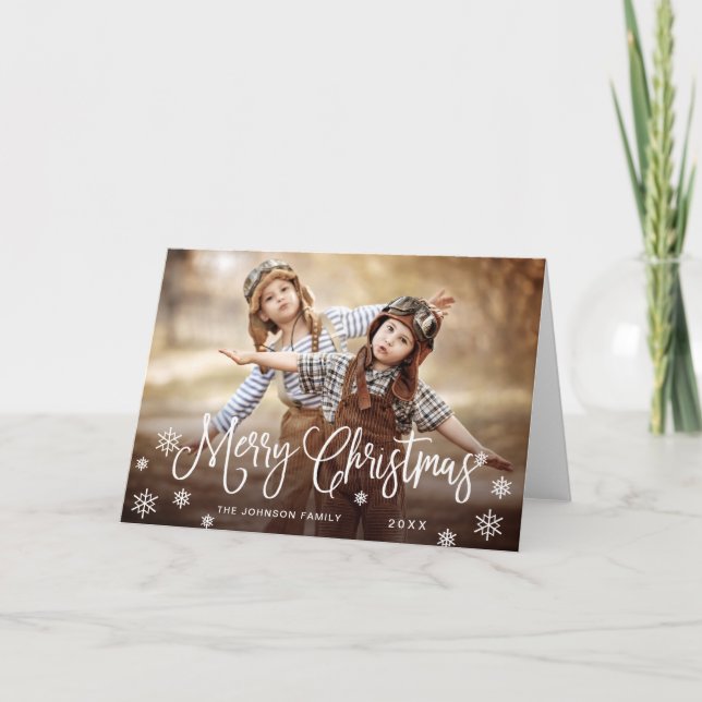 Carte Photographie moderne de Noël Joyeux voeux (Devant)