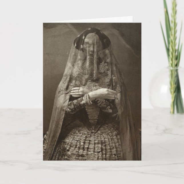 Carte Photographie victorienne éffrayante d'une femme mo (Devant)