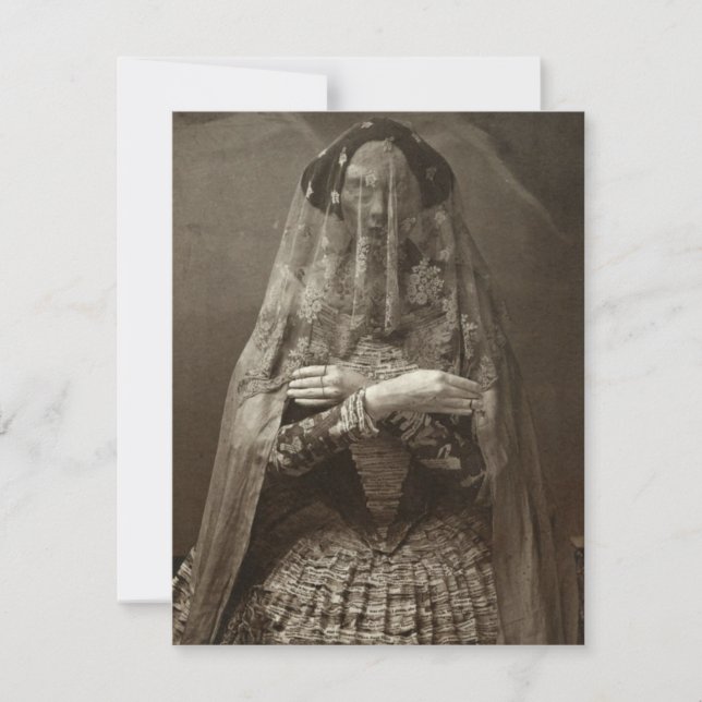 Carte Photographie victorienne éffrayante d'une femme mo (Devant)