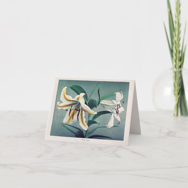 Carte Photographie vintage japonaise des fleurs (Devant)