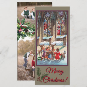 Carte Photographique de Noël Enfants Nativité
