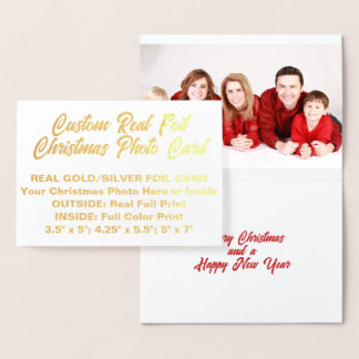 CARTE PHOTOGRAPHIQUE PERSONNALISÉE FOIL CHRISTMAS