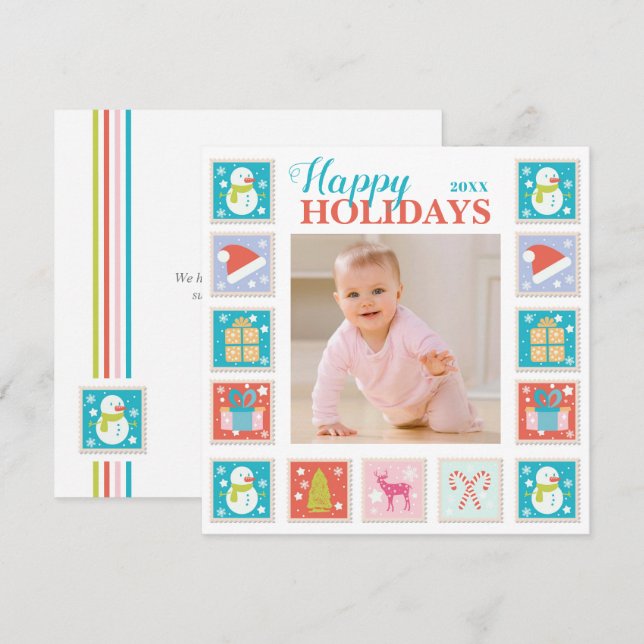 Carte Photos de Noël Postage (Devant / Derrière)