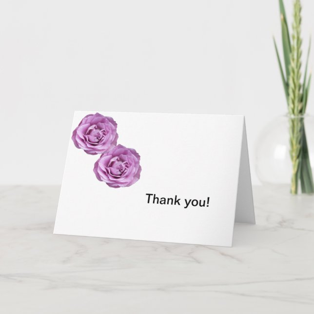 Carte Photos de roses couleur lavande sur un Merci (Devant)