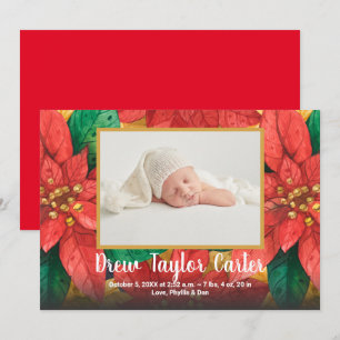 Carte Photos de vacances Poinsettias bébé Annonces de na
