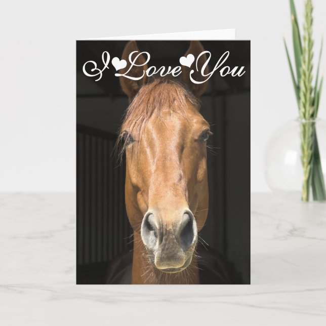 Carte Photos Du Visage Du Cheval Je T'Aime (Devant)
