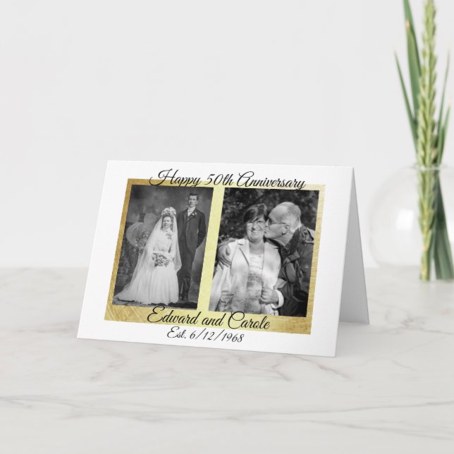 Carte Photos Mariages personnalisées 50e anniversaire (Devant)
