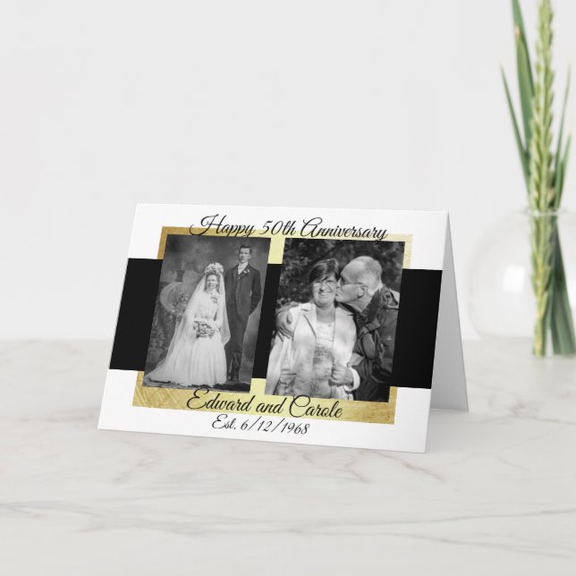 Carte Photos Mariages personnalisées 50e anniversaire (Devant)
