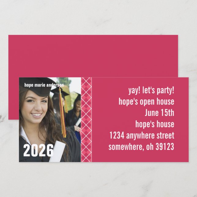 Carte Photos Senior Open House Graduation Photo (Devant / Derrière)