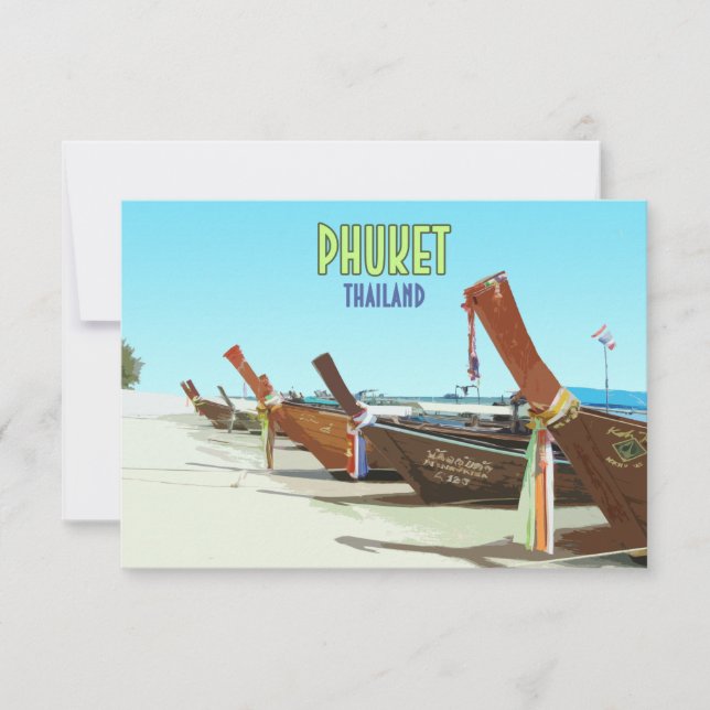 Carte Phuket Thaïlande Tropical Beach Vintage (Devant)