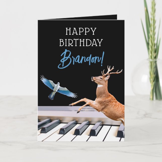 Carte Piano cool Black & Blue Animal (Devant)