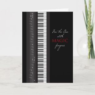 Carte Piano des doigts magiques Joyeux anniversaire