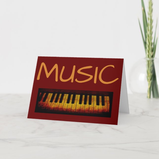 Carte Piano, Music Grey Card (Devant)