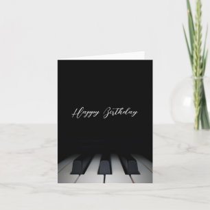 Carte Piano noir moderne joyeux anniversaire