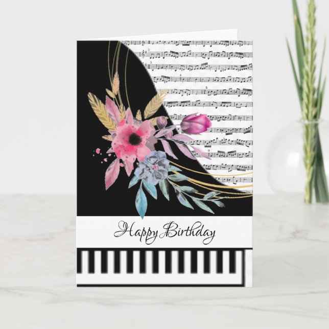 Carte piano personnalisable (Devant)