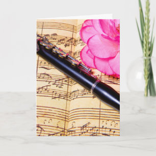 Carte Piccolo on sheet music custom greetings cards