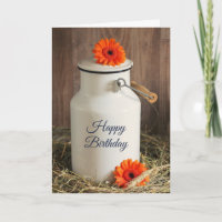 Pichet à Lait Blanc Rustique avec Fleurs Anniversa