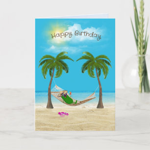 Carte Picket à Hammock sur la plage Anniversaire