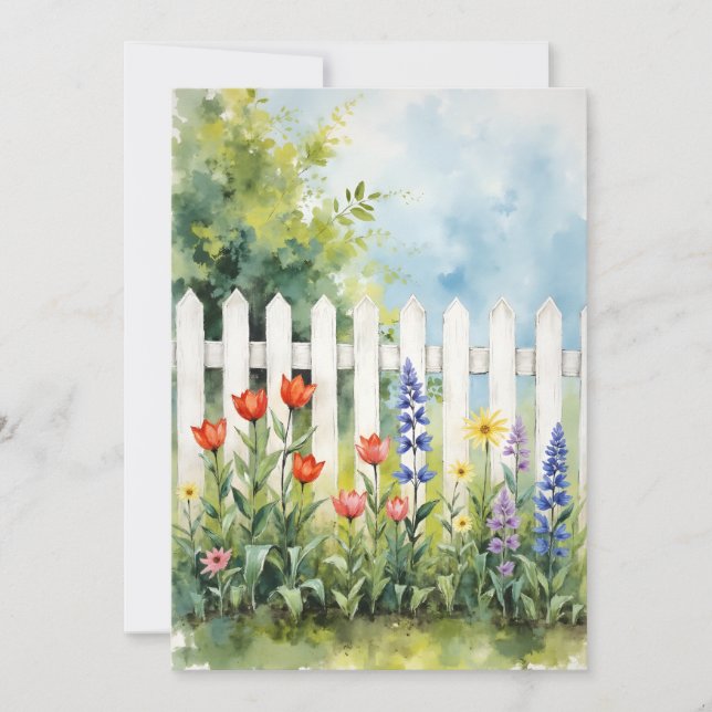 Carte Picket Fence with Flowers Sympathy (Devant)