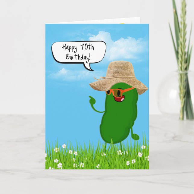 Carte Pickle Personne avec Casquette pour 70e anniversai (Devant)