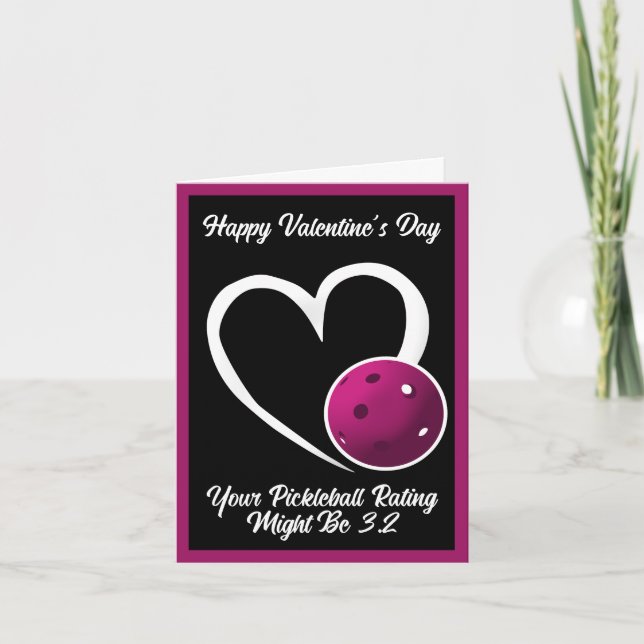 Carte Pickleball Classement Valentine Coeur pourpre (Devant)