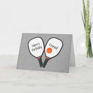Carte Pickleball et pagaie pour l'anniversaire de l'ami