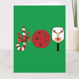 Carte Pickleball Noël Joie, Sucre de canne, Reindeer