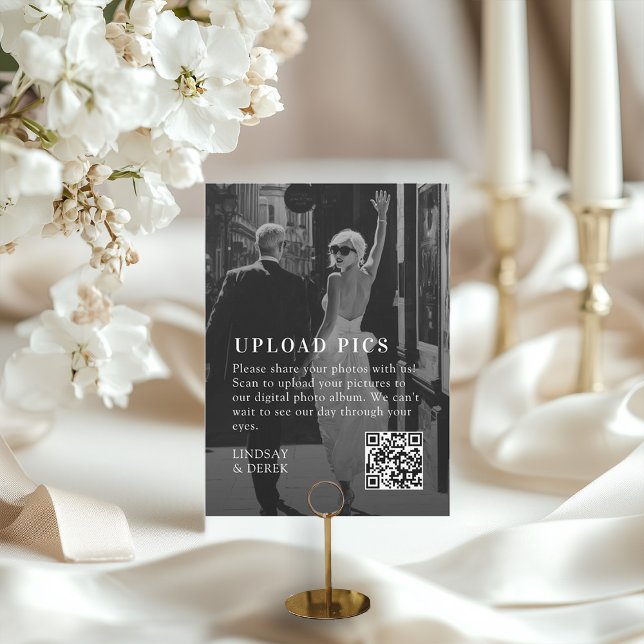 Carte PICS HAPPEN!QR Code Bold Trending Photo Wedding (PICS HAPPEN! QR Code Bold Trending Wedding Gallery)